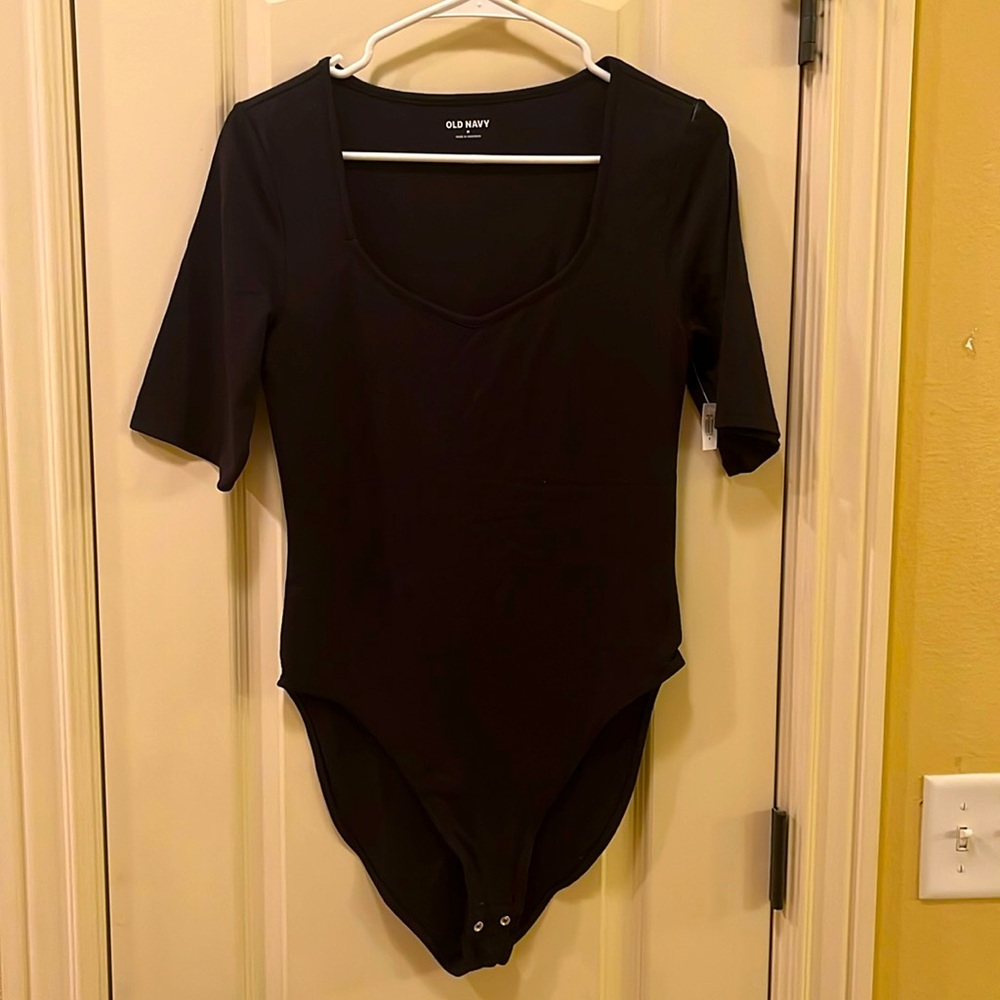 Two NWT black and white cotton Old Navy bodysuits